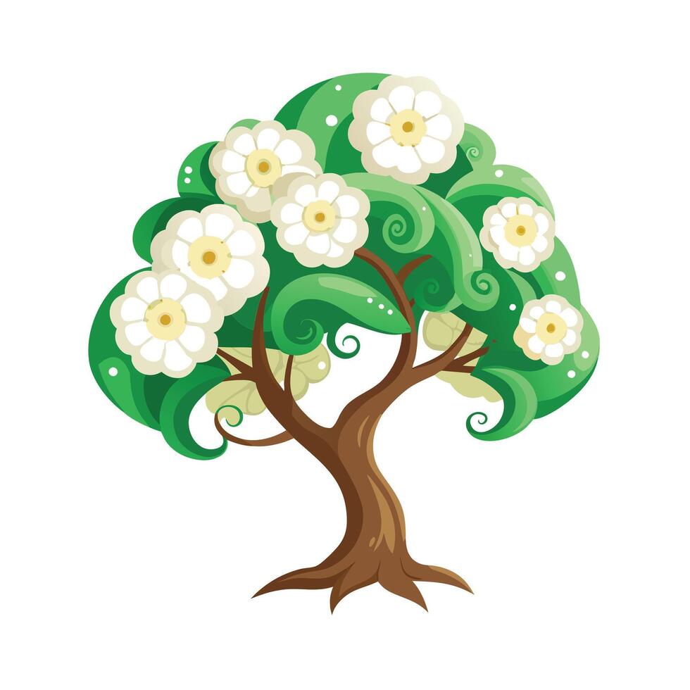 Beautiful Single Big Tree Illustration vector