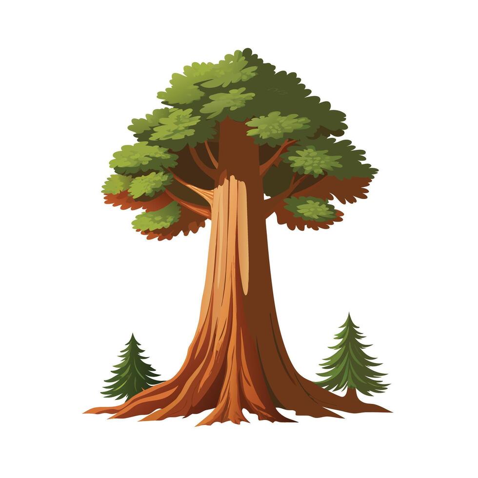 Beautiful Single Big Tree Illustration vector