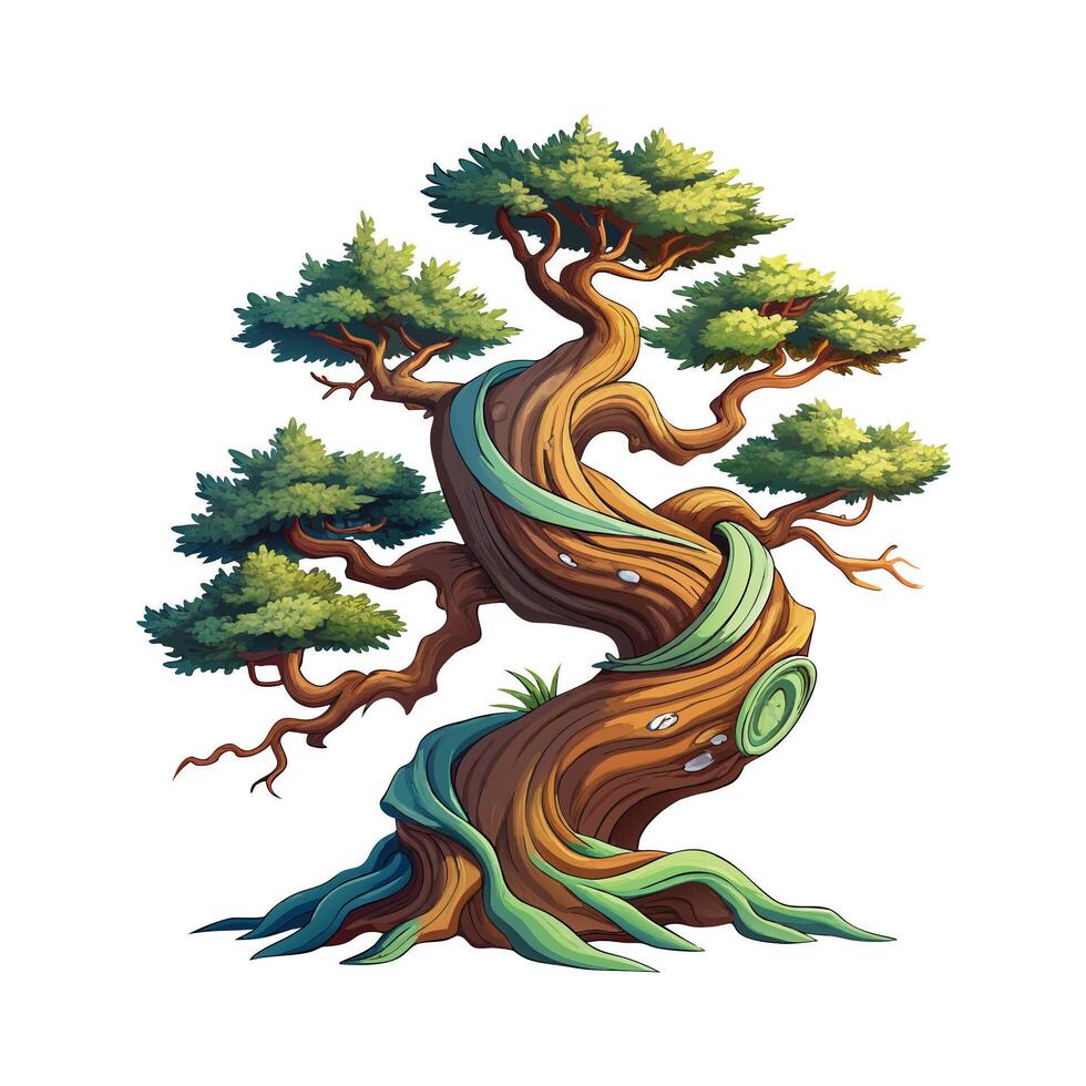 Beautiful Single Big Tree Illustration vector
