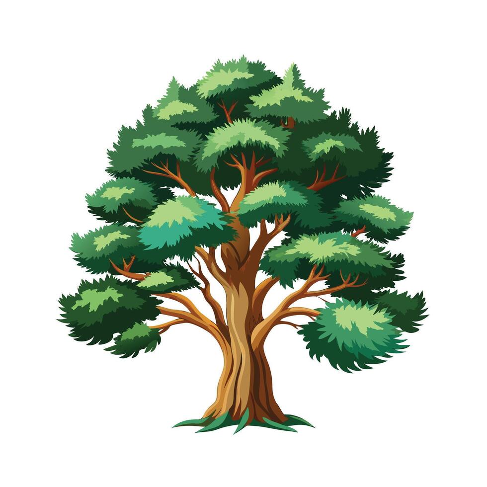 Beautiful Single Big Tree Illustration vector