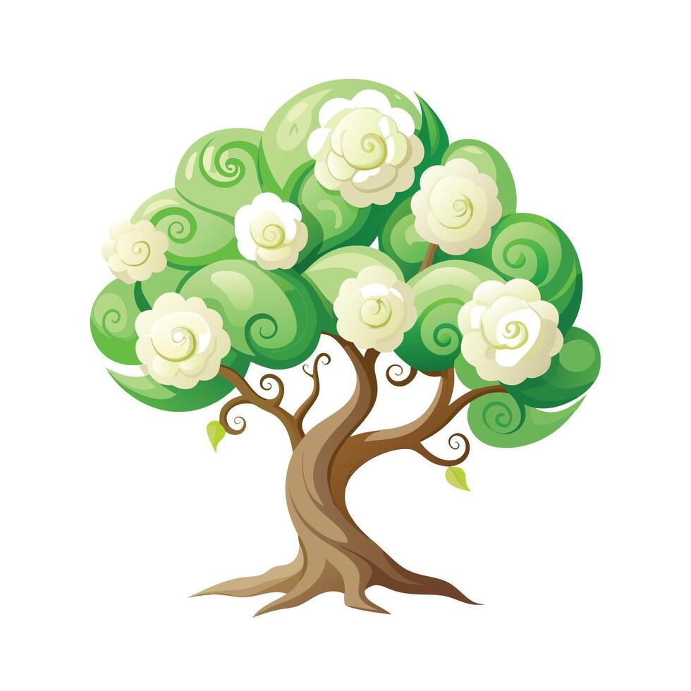 Beautiful Single Big Tree Illustration vector