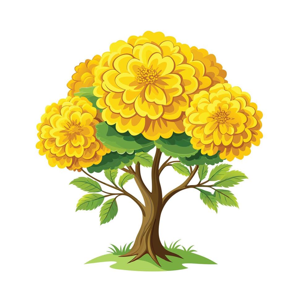 Beautiful Single Big Tree Illustration vector