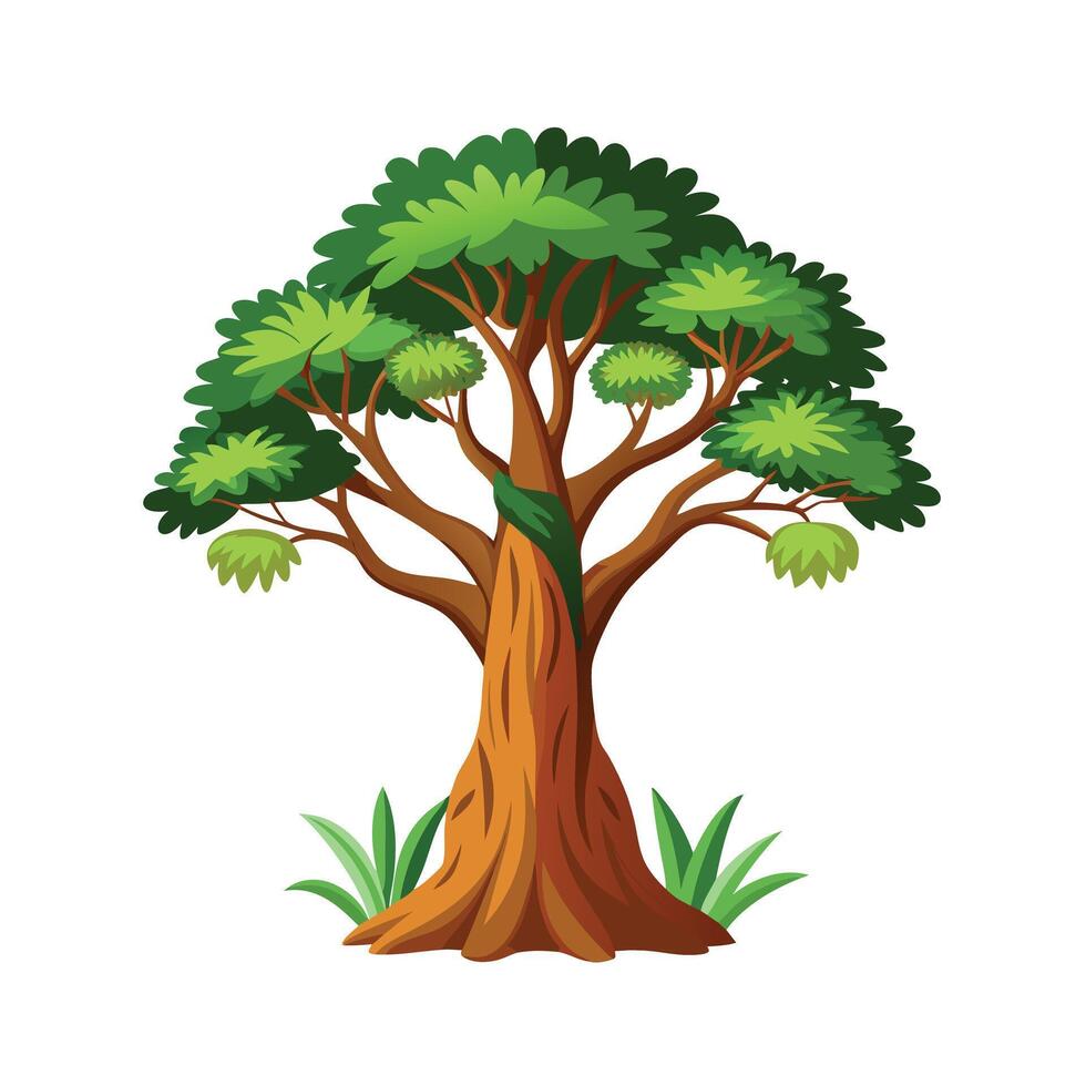 Beautiful Single Big Tree Illustration vector