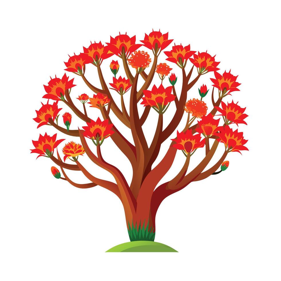 Beautiful Single Big Tree Illustration vector