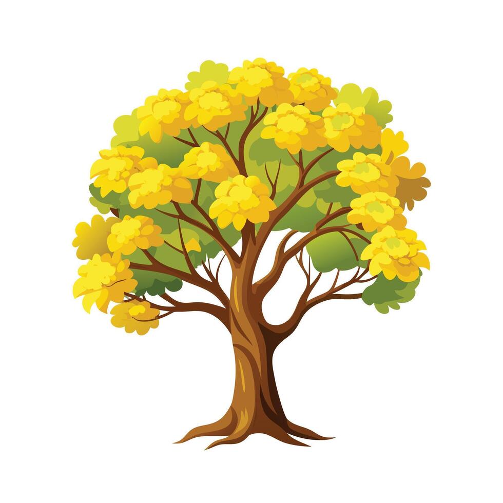 Beautiful Single Big Tree Illustration vector