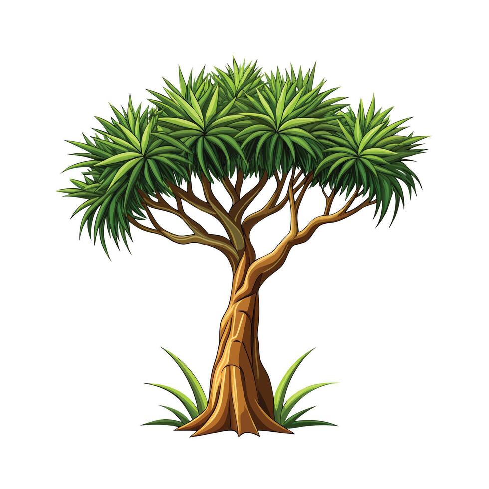 Beautiful Single Big Tree Illustration vector