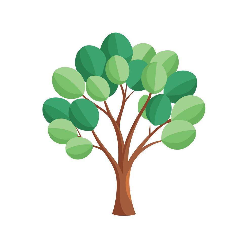 Beautiful Single Big Tree Illustration vector
