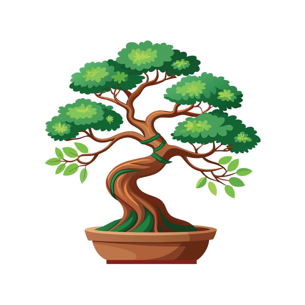 Beautiful Single Big Tree Illustration vector