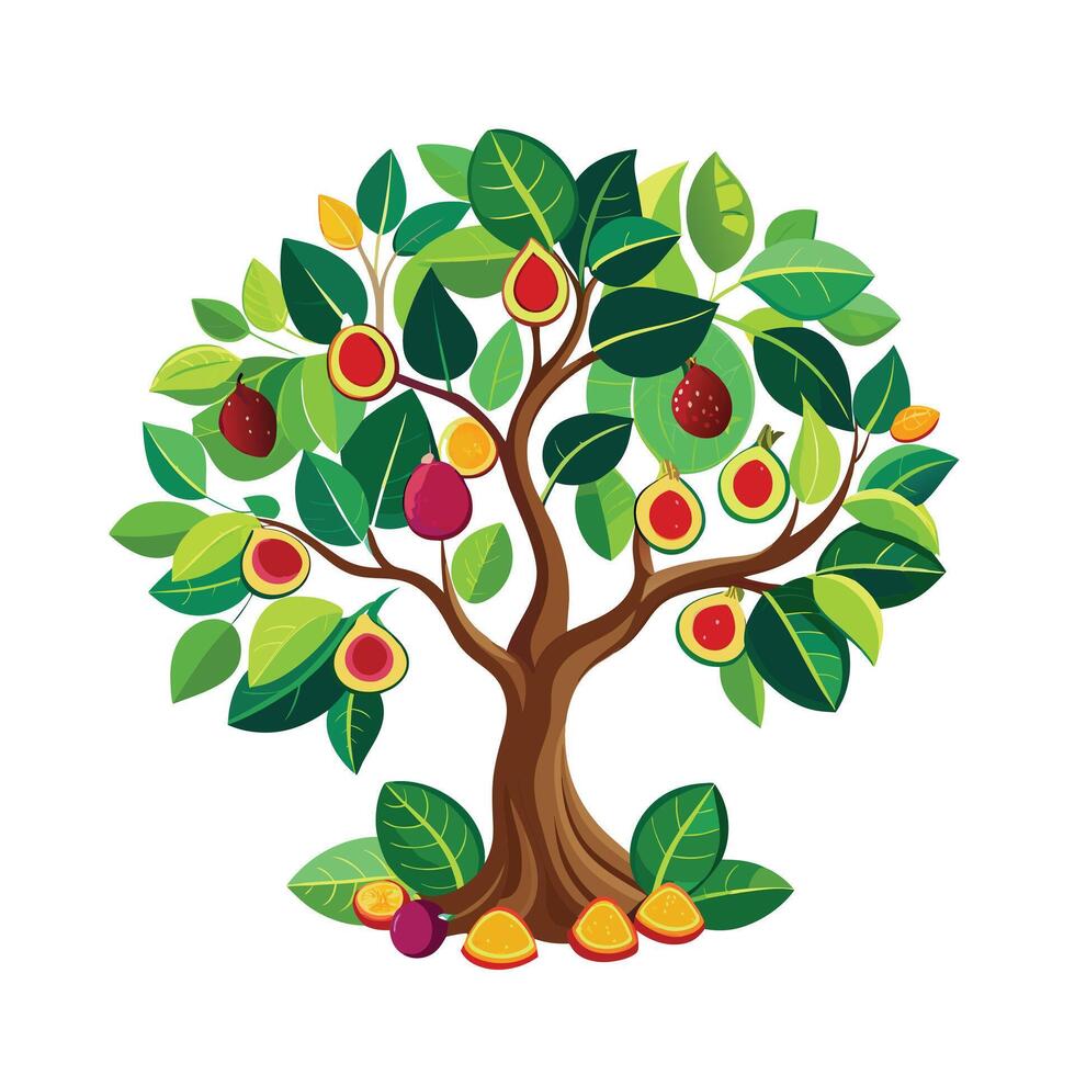 Beautiful Single Big Tree Illustration vector