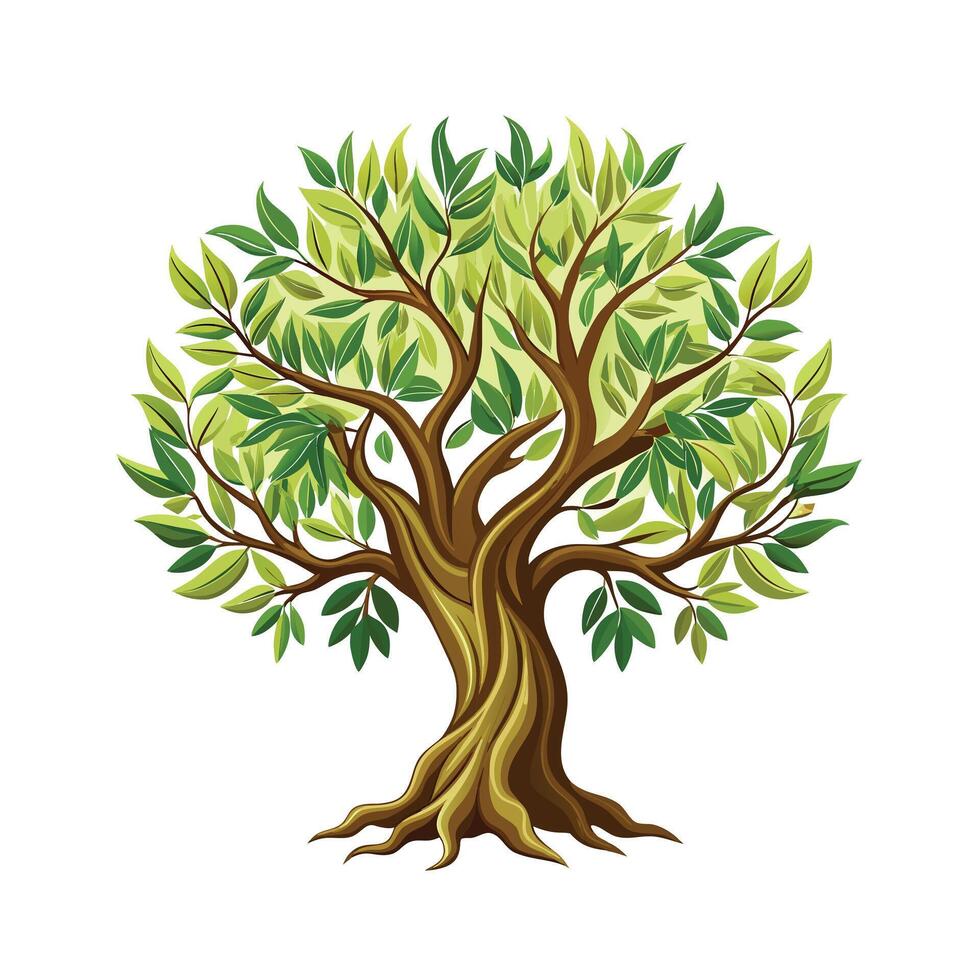 Beautiful Single Big Tree Illustration vector