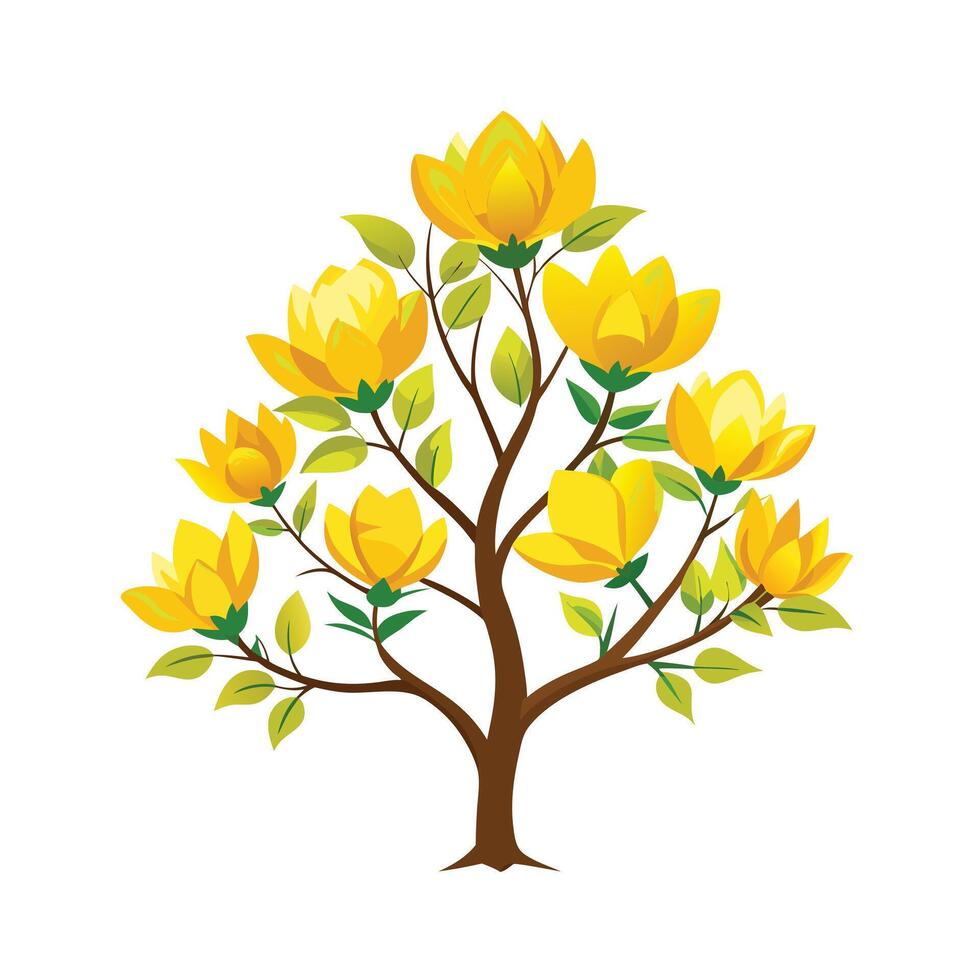 Beautiful Single Big Tree Illustration vector