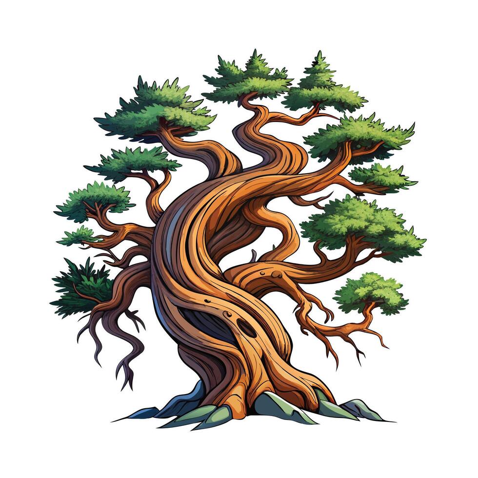 Beautiful Single Big Tree Illustration vector