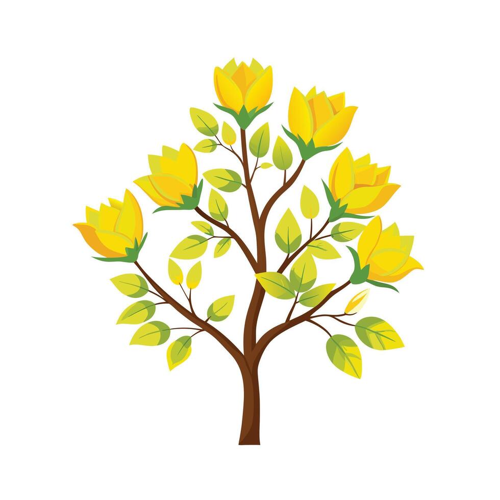 Beautiful Single Big Tree Illustration vector
