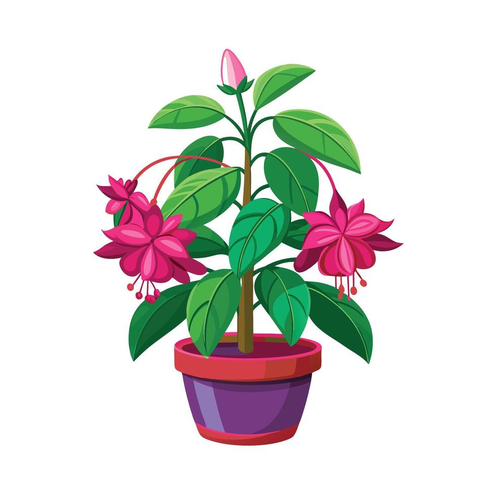 Beautiful Flowerpot Houseplant Illustration vector