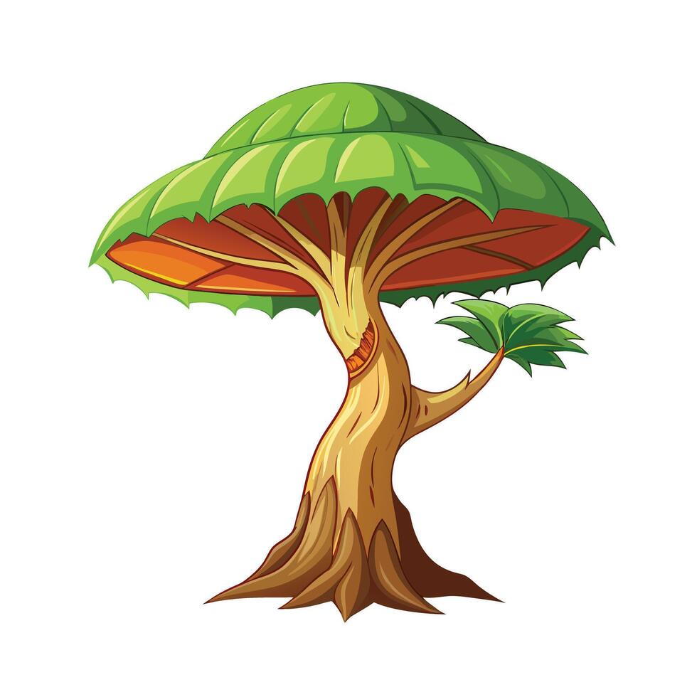 Beautiful Single Big Tree Illustration vector