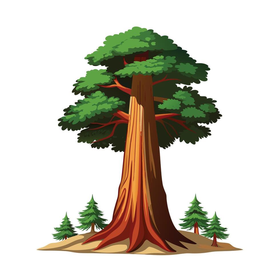 Beautiful Single Big Tree Illustration vector