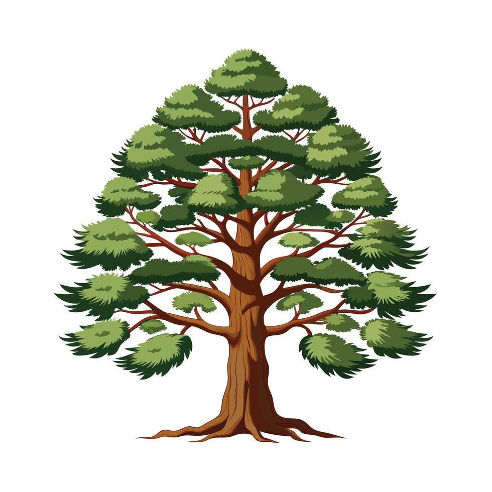 Beautiful Single Big Tree Illustration vector