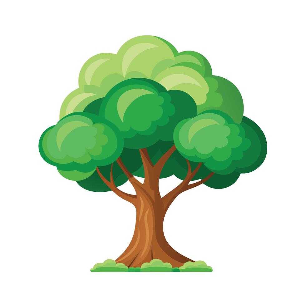 Beautiful Single Big Tree Illustration vector