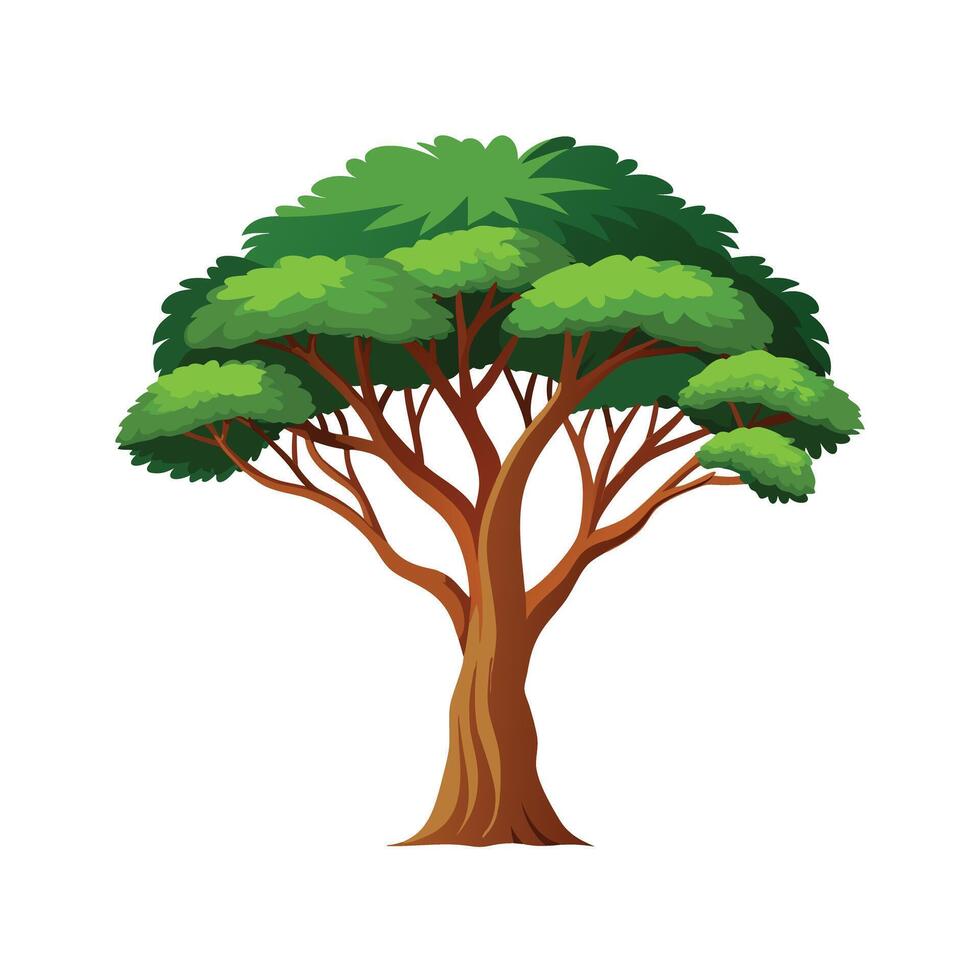 Beautiful Single Big Tree Illustration vector