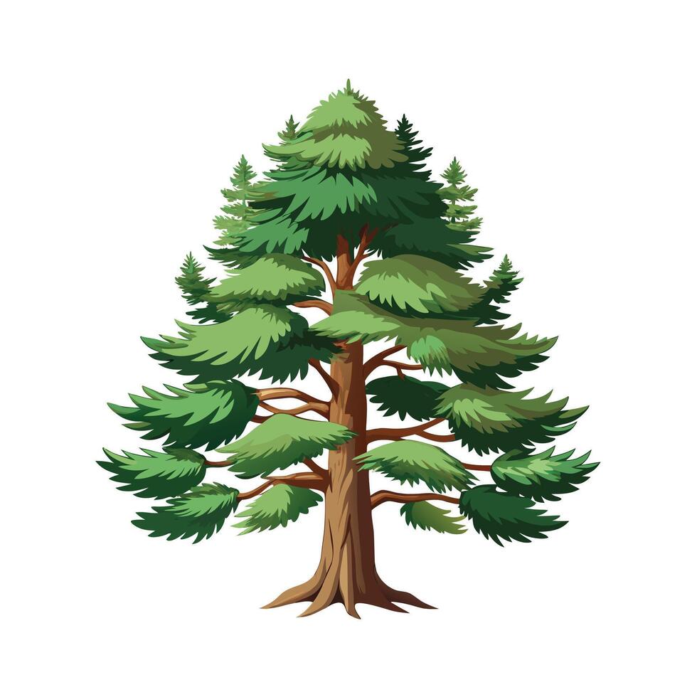 Beautiful Single Big Tree Illustration vector