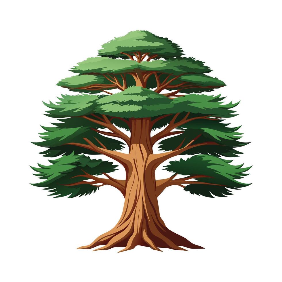 Beautiful Single Big Tree Illustration vector