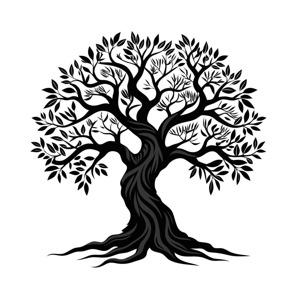 Beautiful Single Big Tree Illustration vector