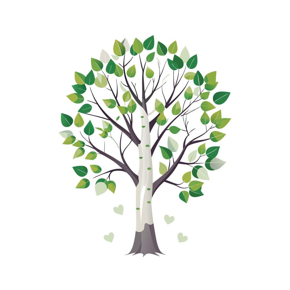 Beautiful Single Big Tree Illustration vector