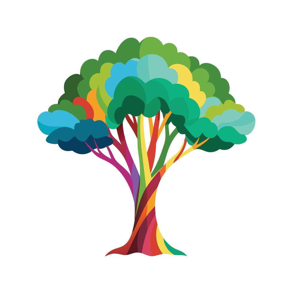 Beautiful Single Big Tree Illustration vector