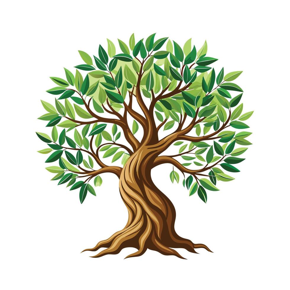 Beautiful Single Big Tree Illustration vector