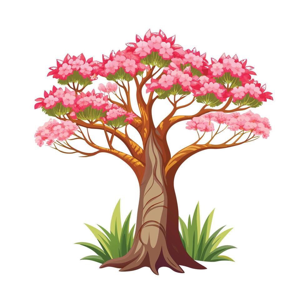 Beautiful Single Big Tree Illustration vector