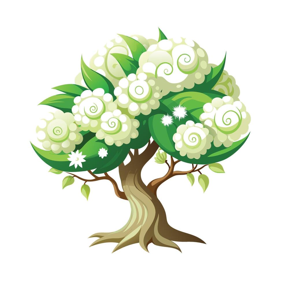 Beautiful Single Big Tree Illustration vector