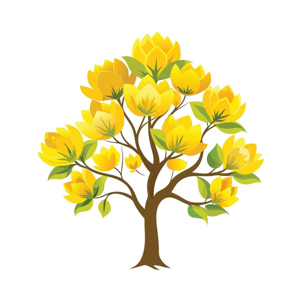 Beautiful Single Big Tree Illustration vector