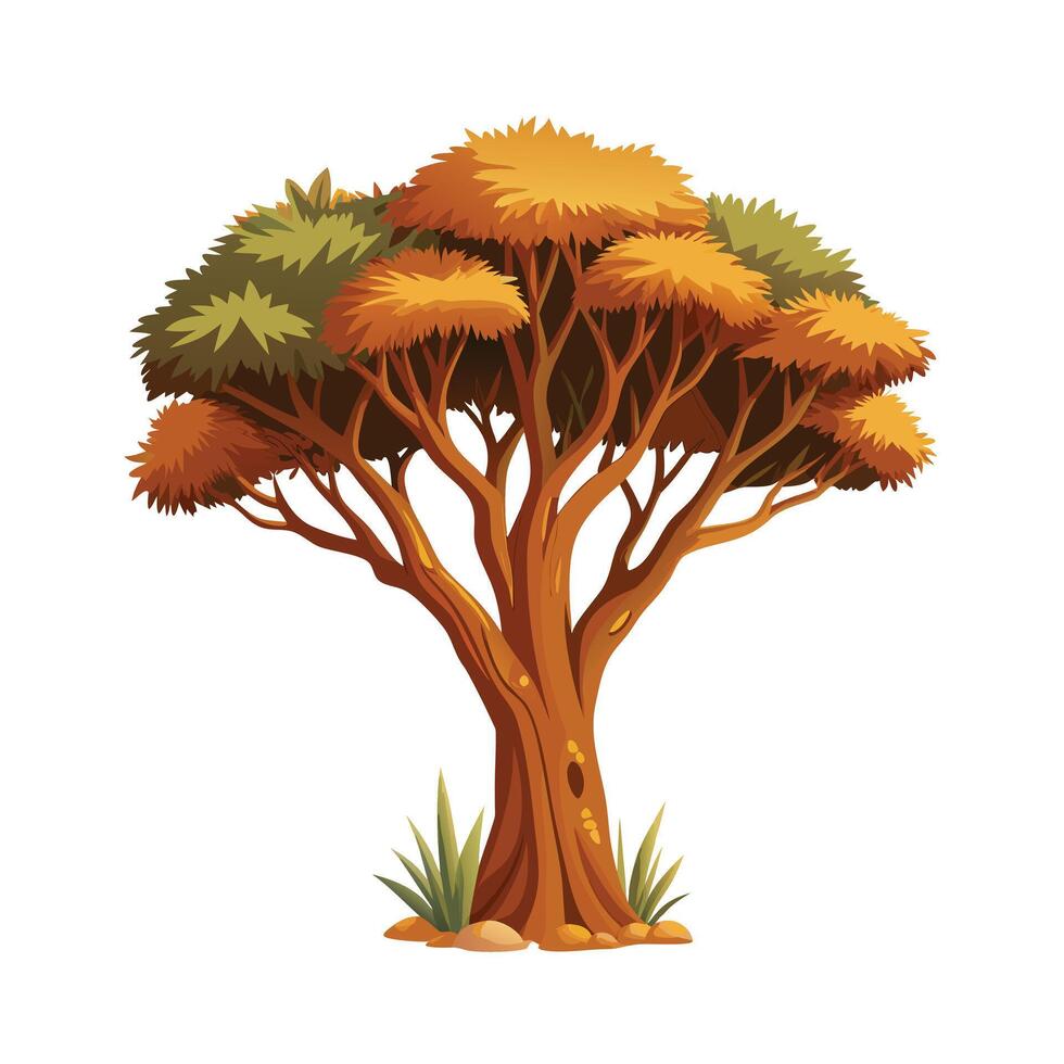 Beautiful Single Big Tree Illustration vector