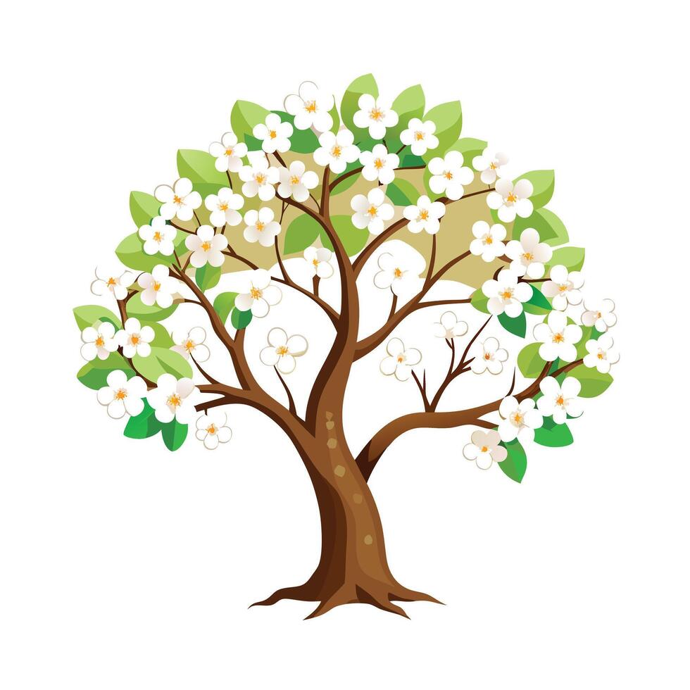 Beautiful Single Big Tree Illustration vector