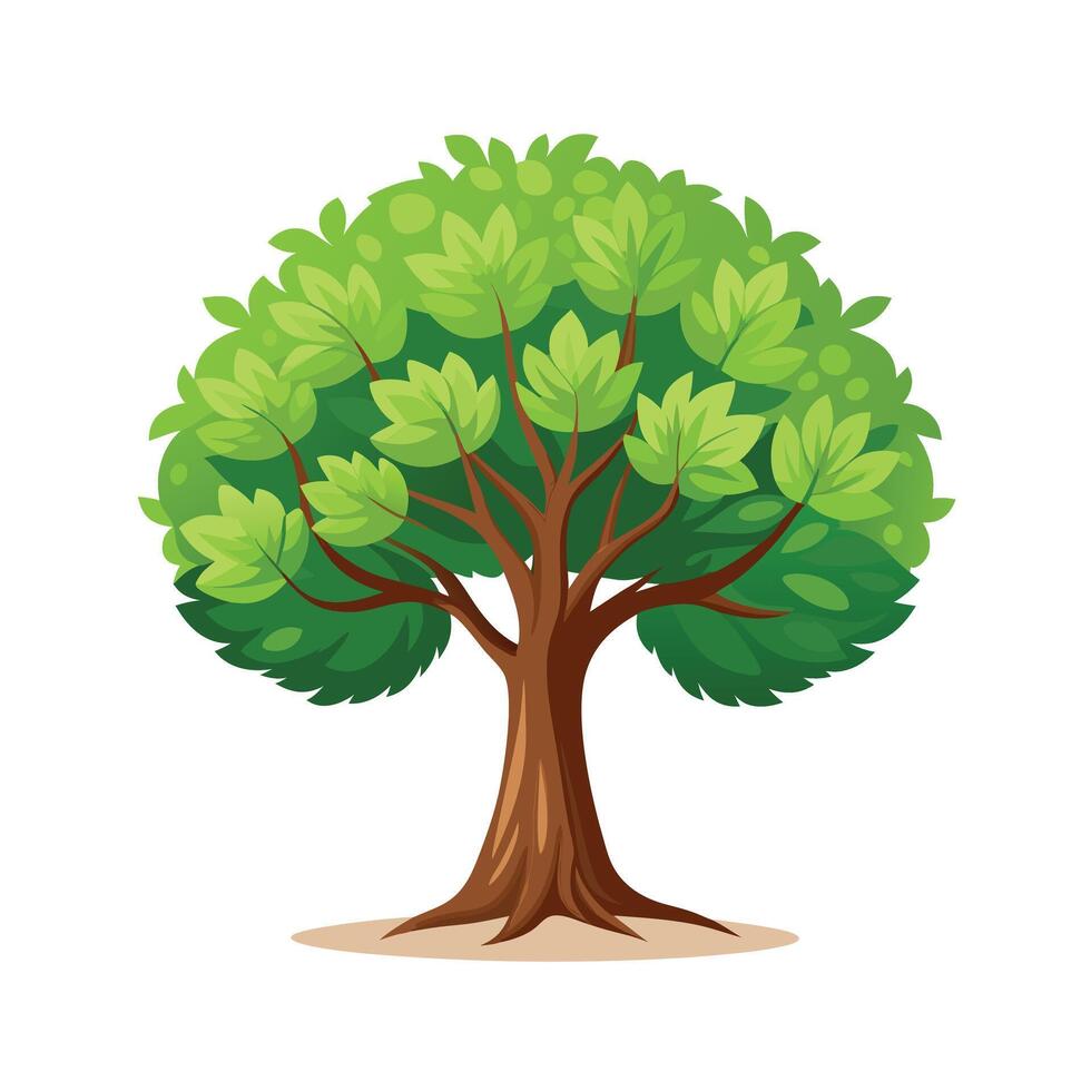 Beautiful Single Big Tree Illustration vector