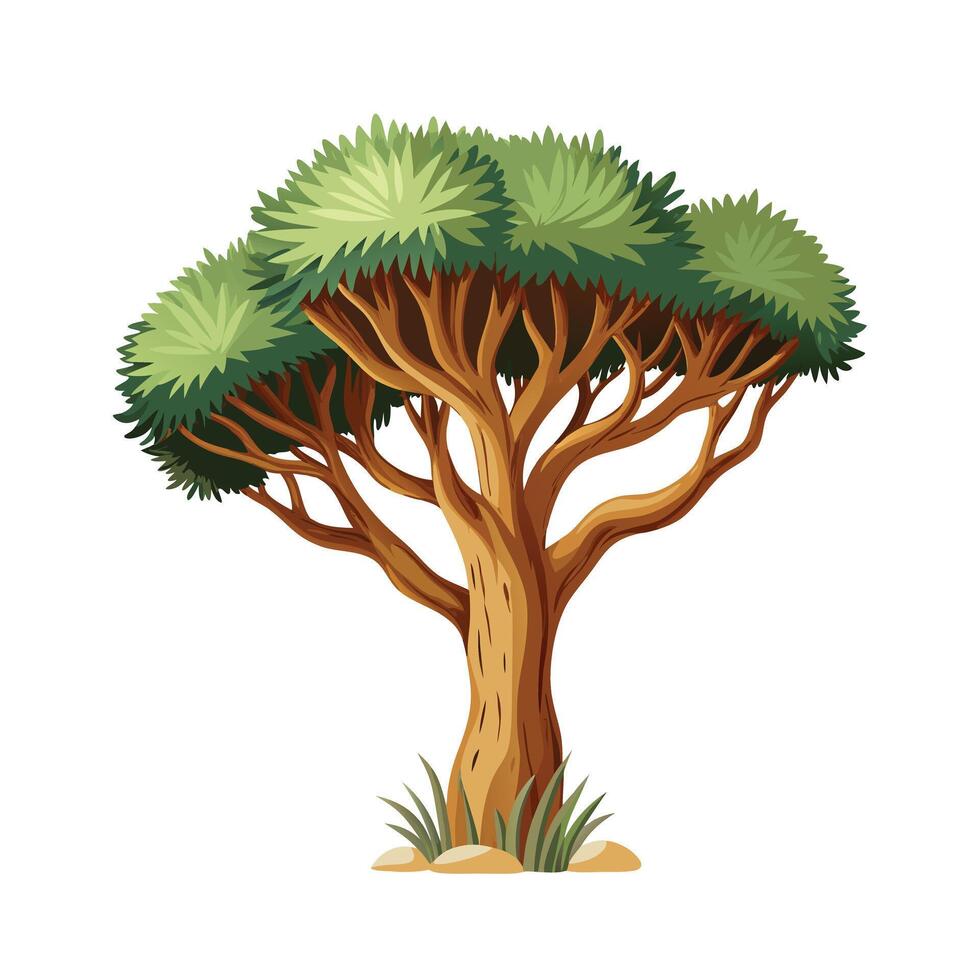 Beautiful Single Big Tree Illustration vector