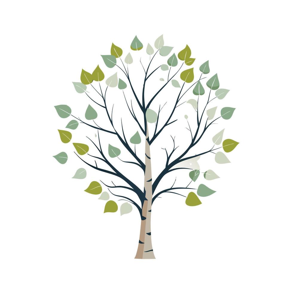 Beautiful Single Big Tree Illustration vector