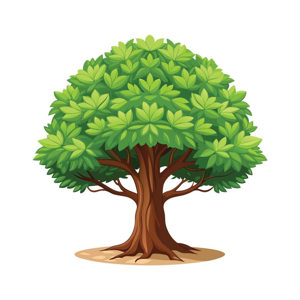Beautiful Single Big Tree Illustration vector