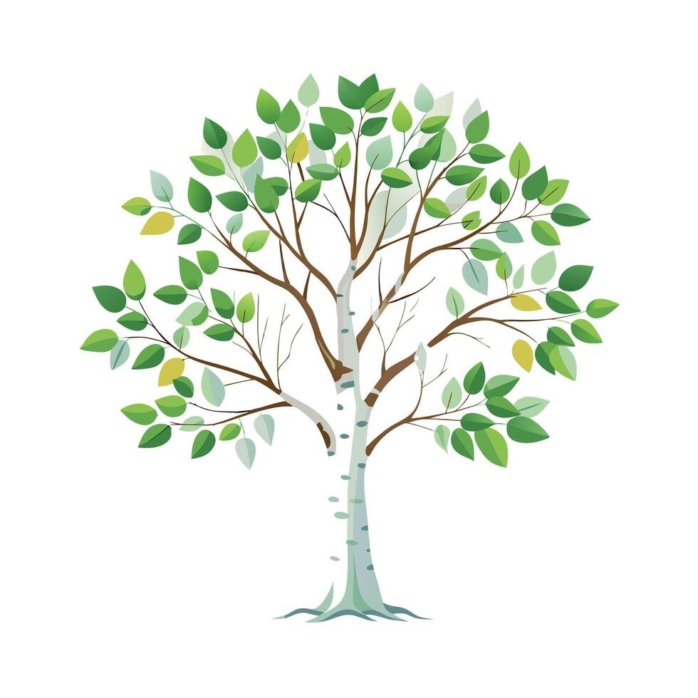 Beautiful Single Big Tree Illustration vector