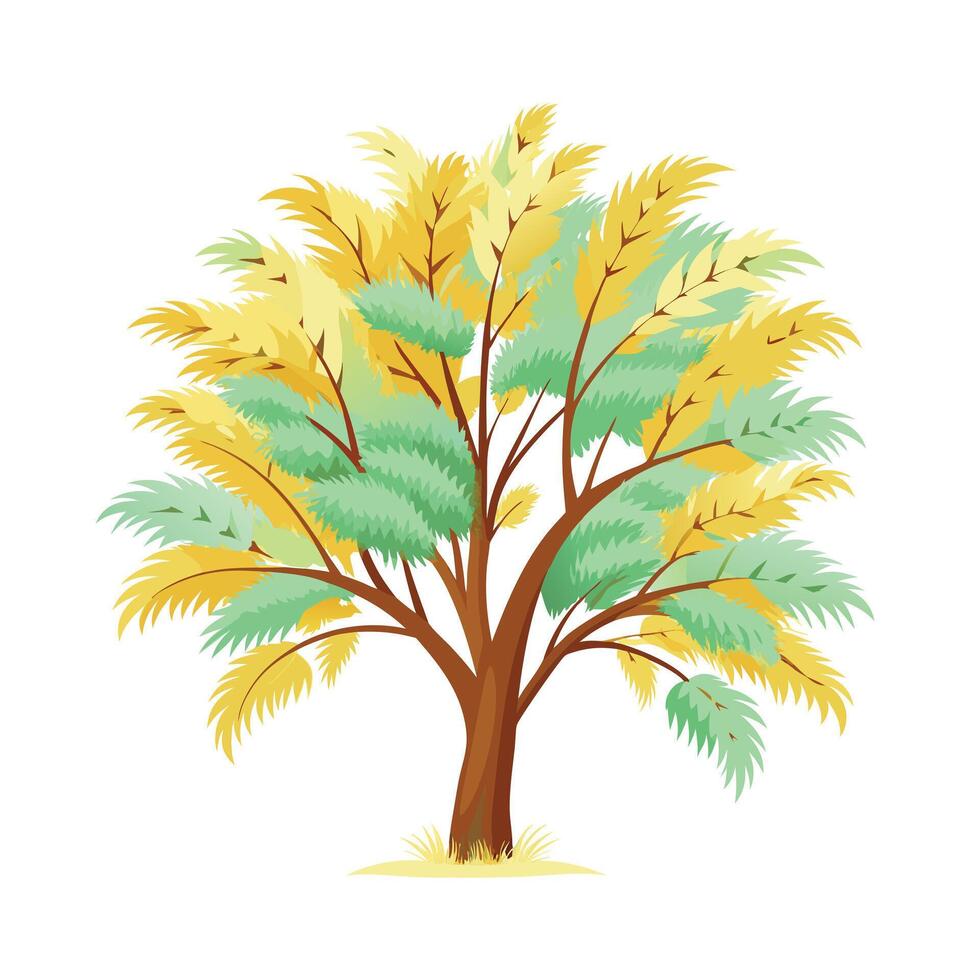 Beautiful Single Big Tree Illustration vector