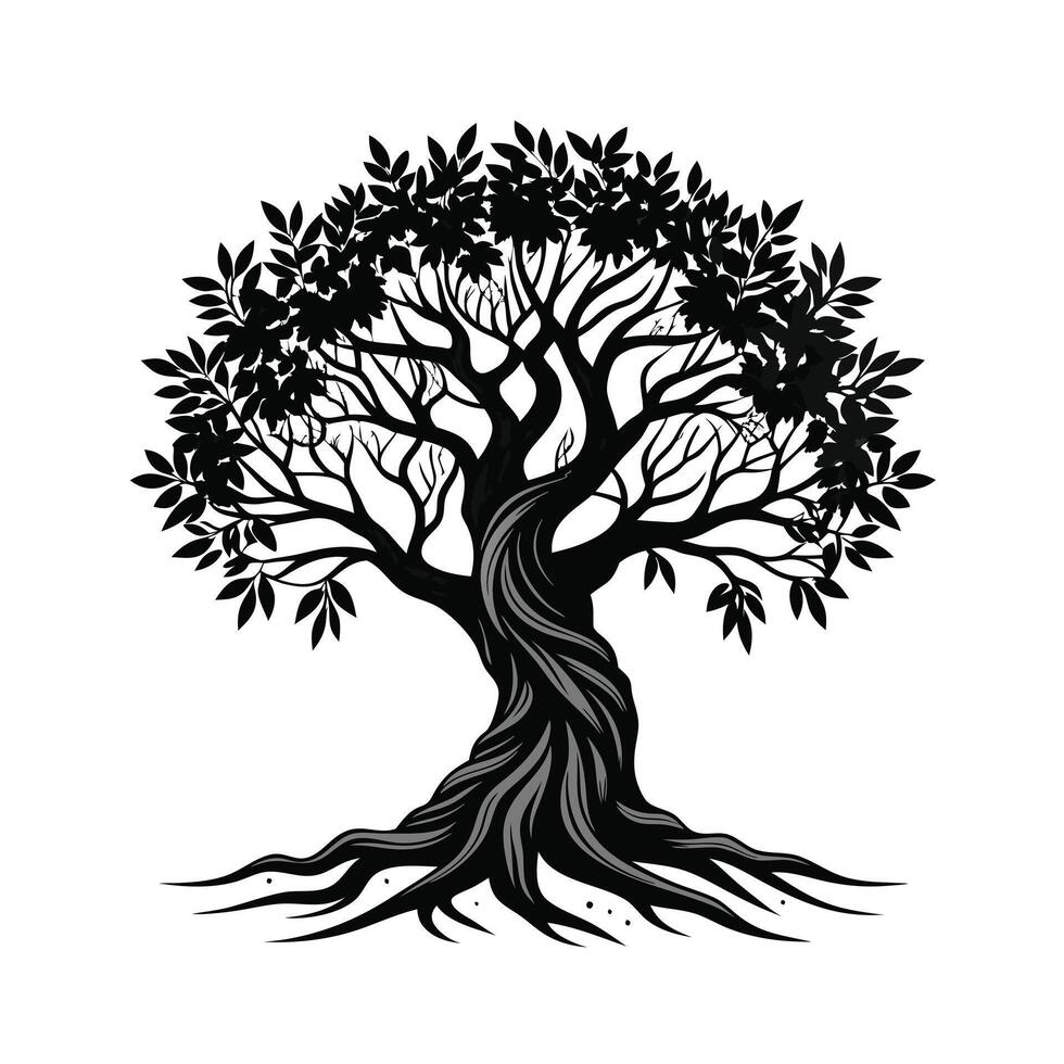 Beautiful Single Big Tree Illustration vector
