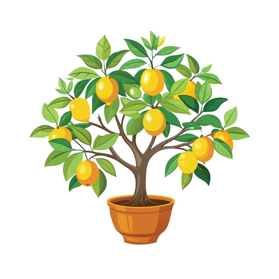 Beautiful Flowerpot Houseplant Illustration vector