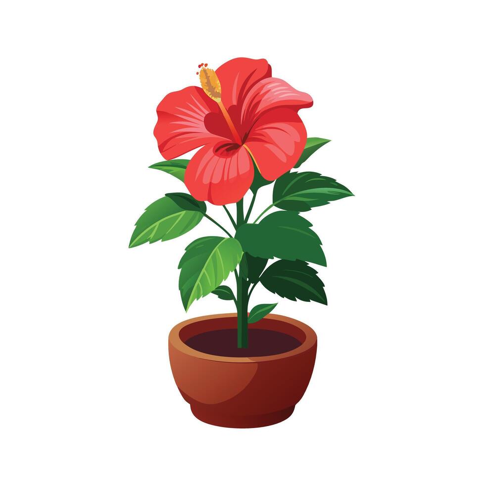 Beautiful Flowerpot Houseplant Illustration vector