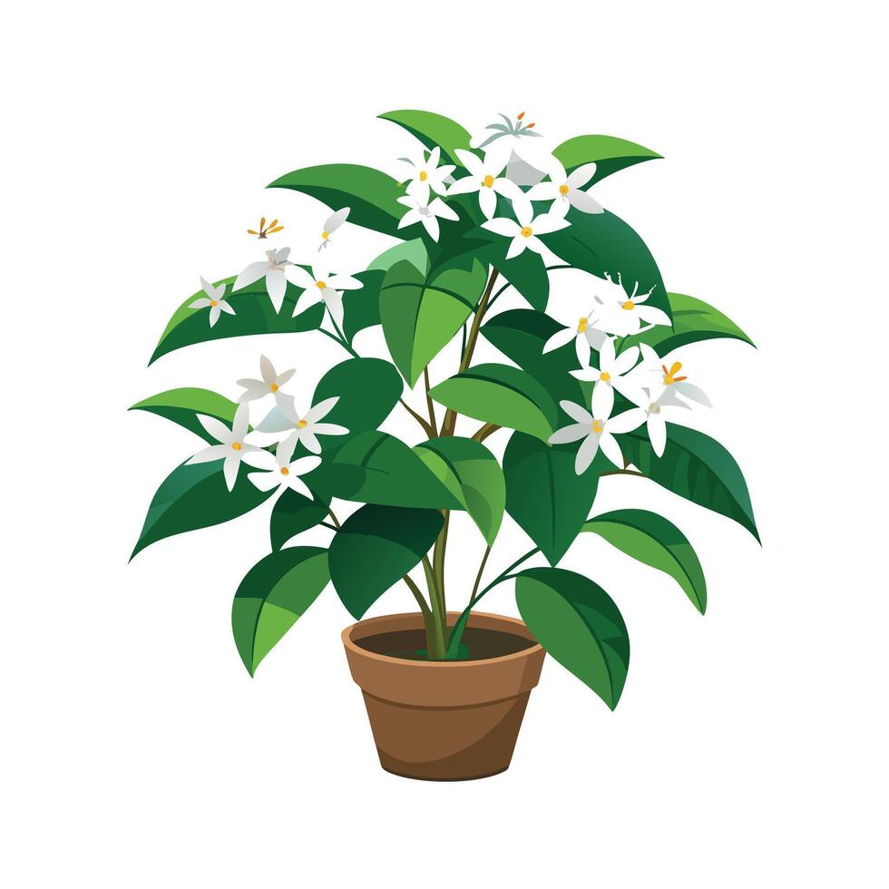 Beautiful Flowerpot Houseplant Illustration vector