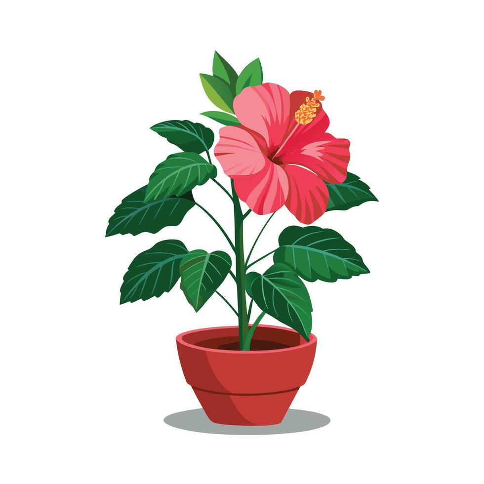 Beautiful Flowerpot Houseplant Illustration vector