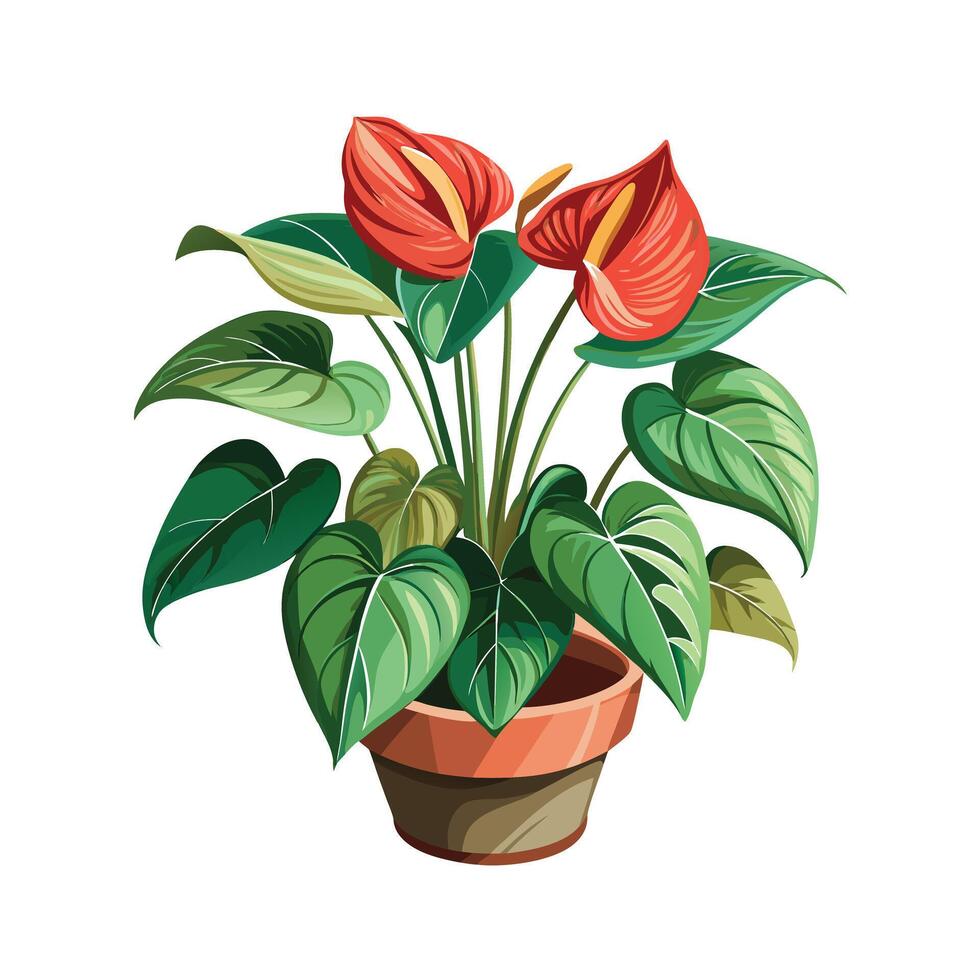 Beautiful Flowerpot Houseplant Illustration vector