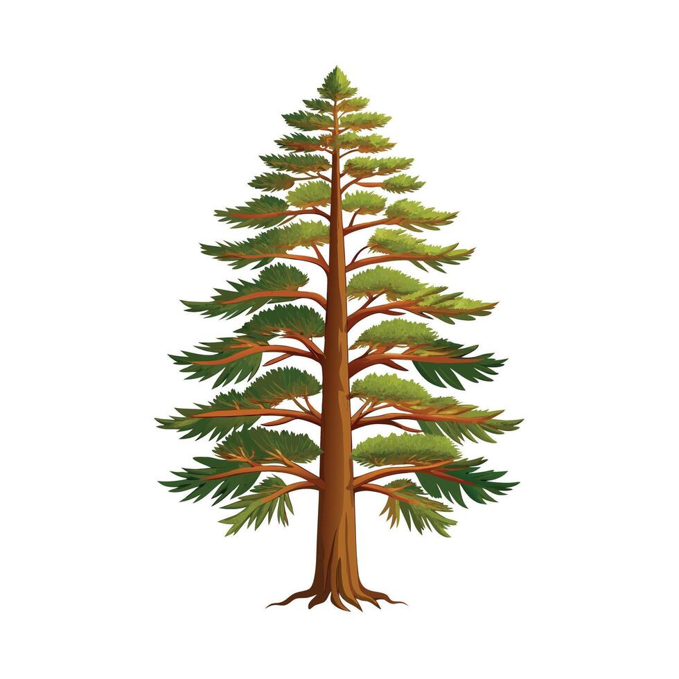 Beautiful Single Big Tree Illustration vector