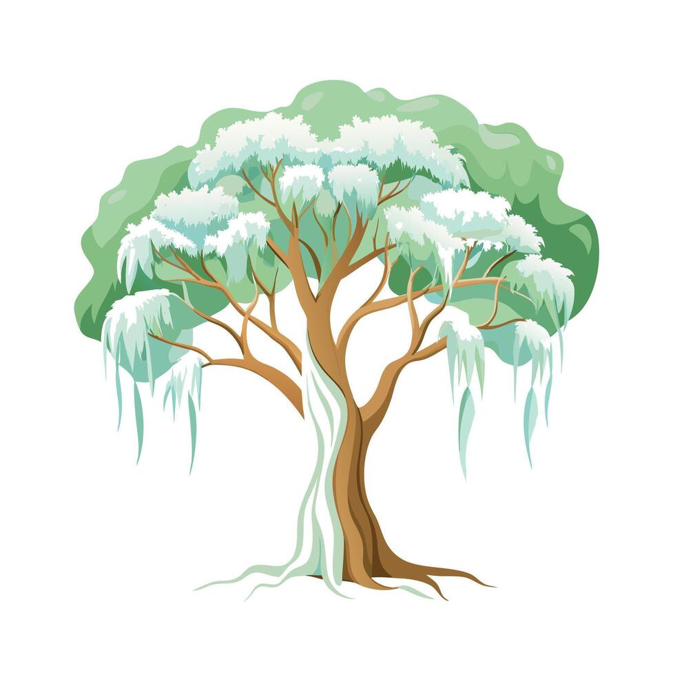Beautiful Single Big Tree Illustration vector