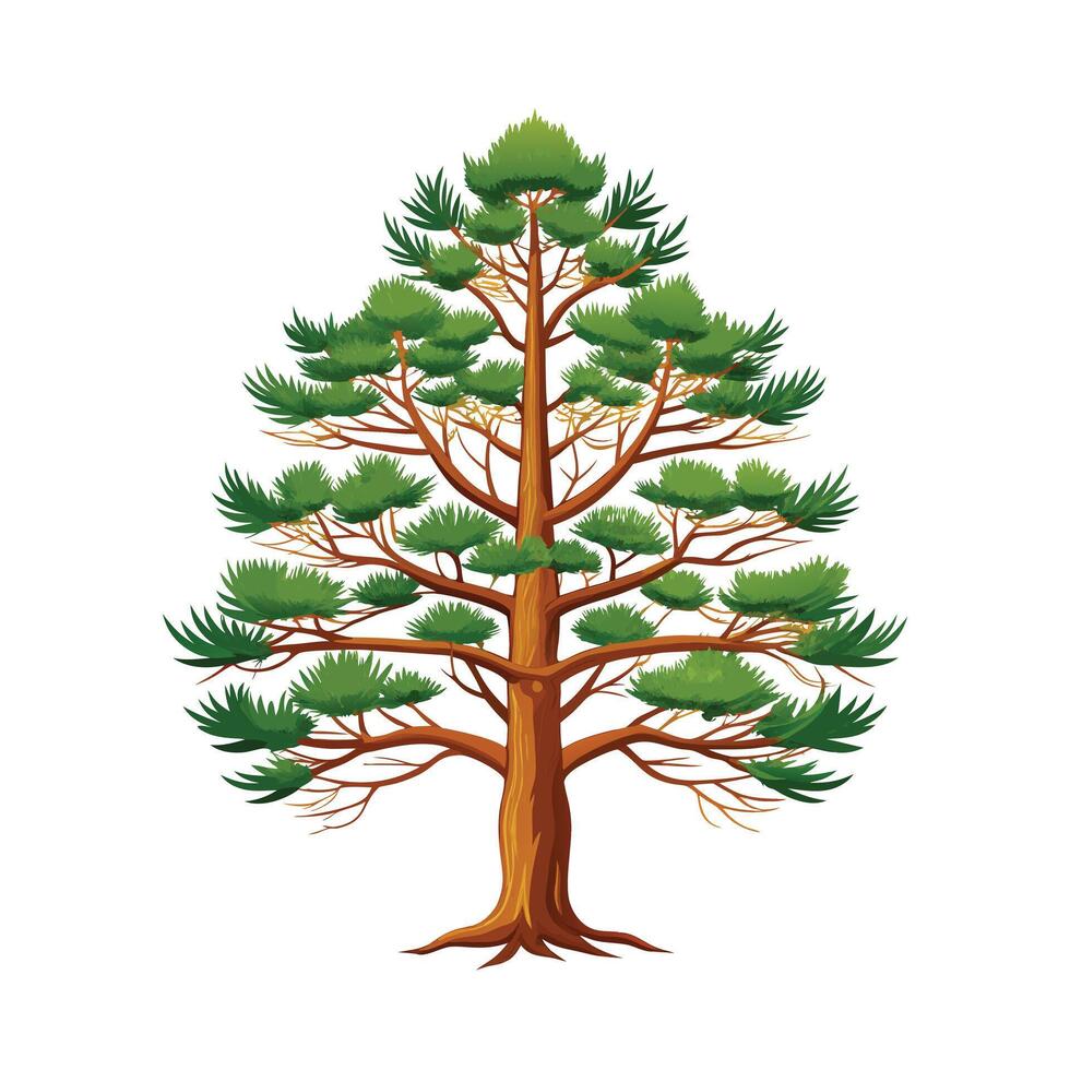 Beautiful Single Big Tree Illustration vector