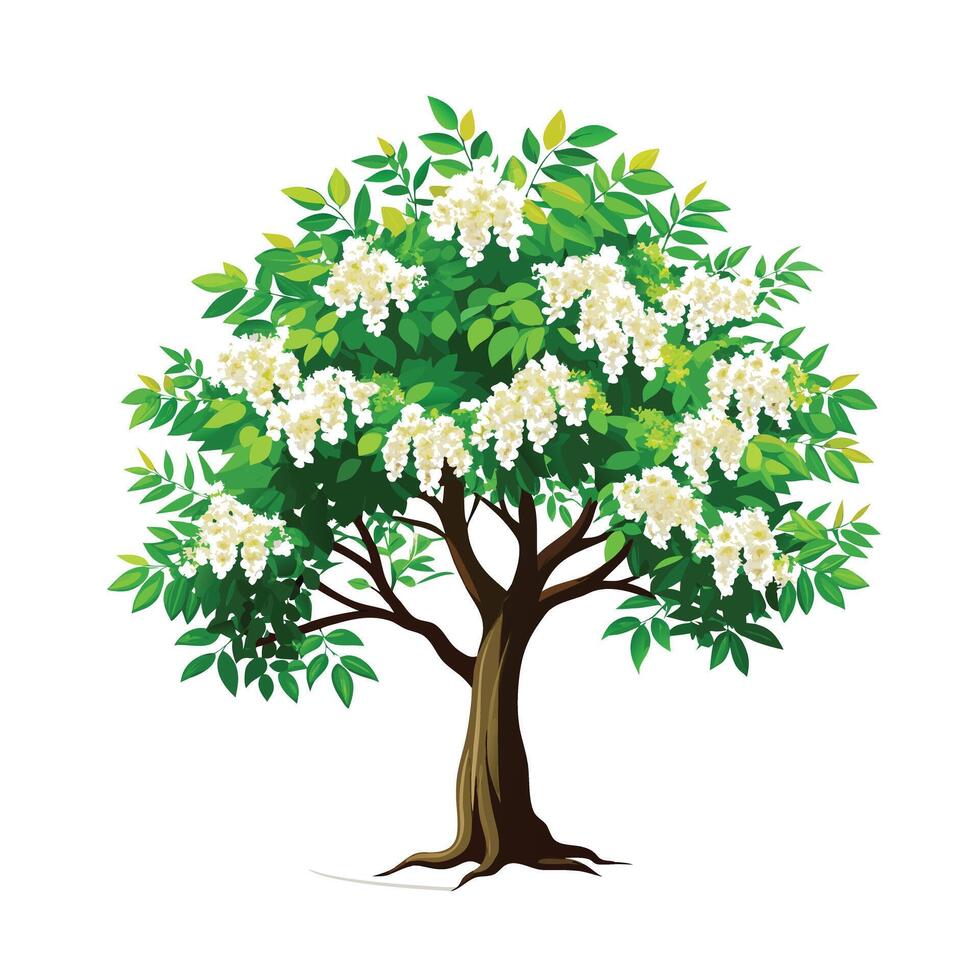 Beautiful Single Big Tree Illustration vector